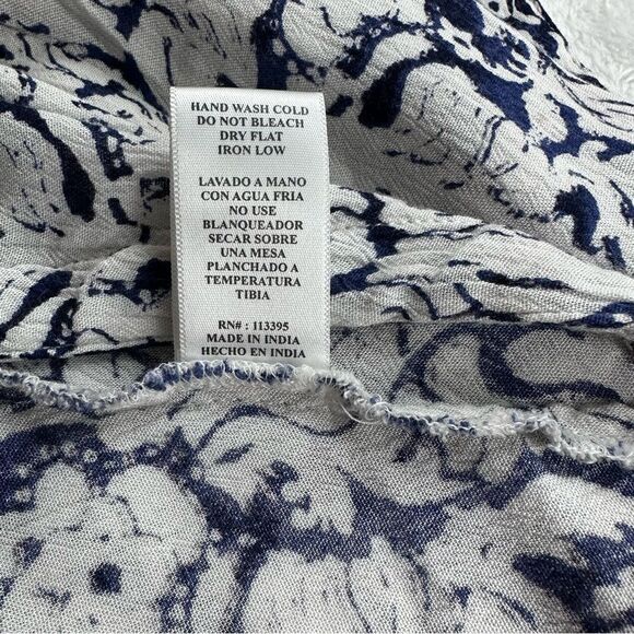 En Crème Women's S Open Front Kimono Cover Up Blue Boho Open Front Beach Layer - Picture 6 of 7